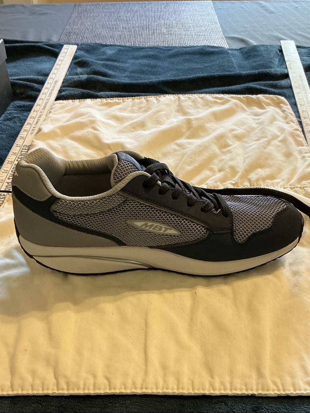 MBT Women's Gray and Black Mesh Athletic Walking Shoe